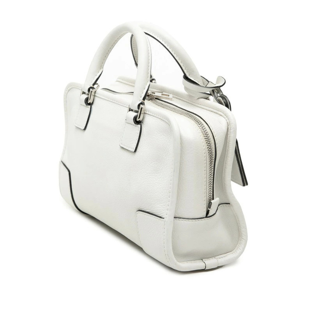 Loewe Shoulder 2way Amazona White Leather Bag Anagram White